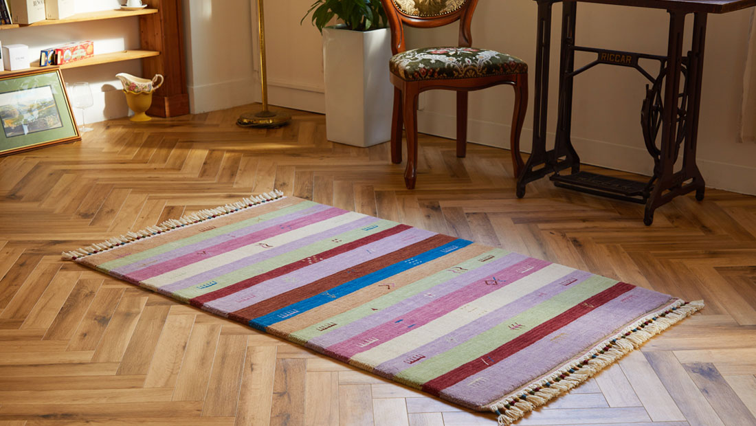 直輸入　ウール100％「インドギャベ」マルチカラー