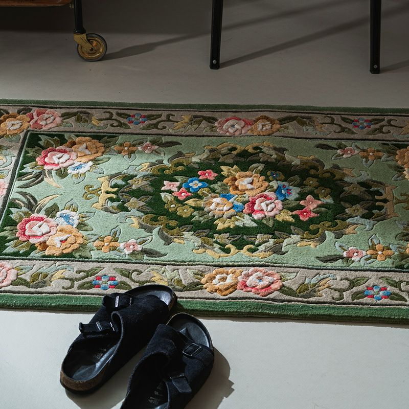 手織り 花柄 「シルク緞通」 | Happy Rug Market