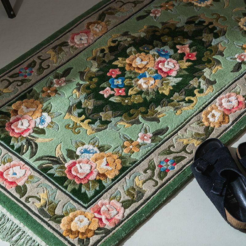 手織り 花柄 「シルク緞通」 | Happy Rug Market